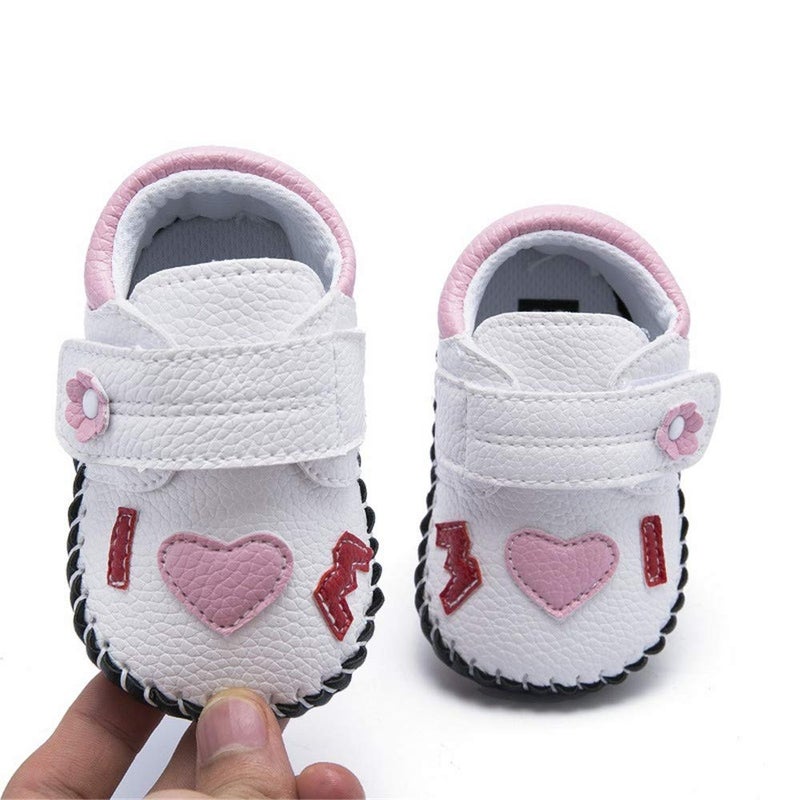 HsdsBebe Baby Boys Girls Pu Leather Hard Bottom Walking Sneakers Toddler Rubber Sole First Walkers Infant Cartoon Slippers Crib Shoes(6-12 Months) - Image 3